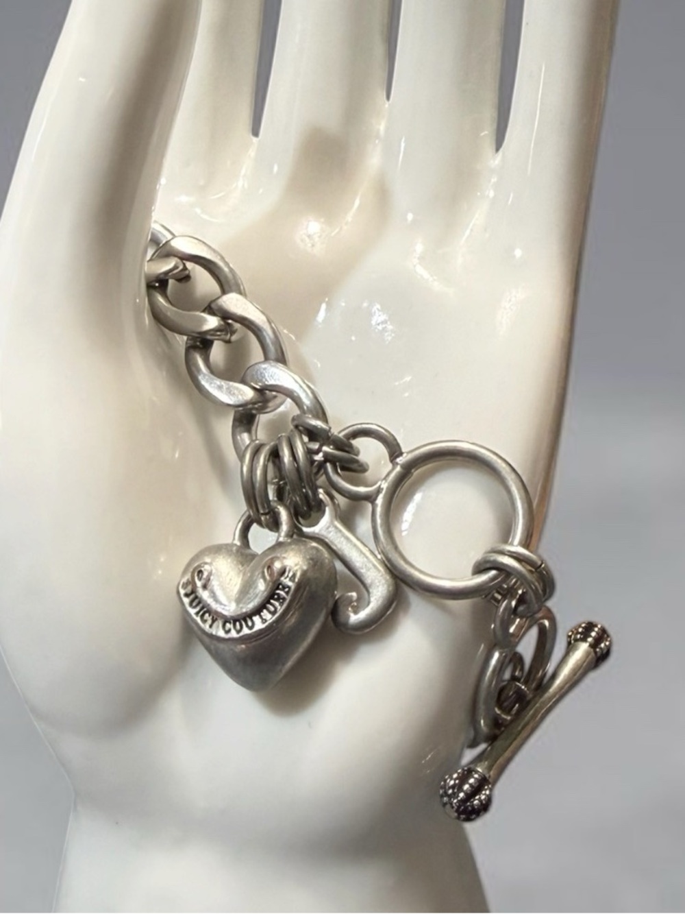 Juicy Couture Starter Heart Silver Charm Bracelet - Picture 2 of 4